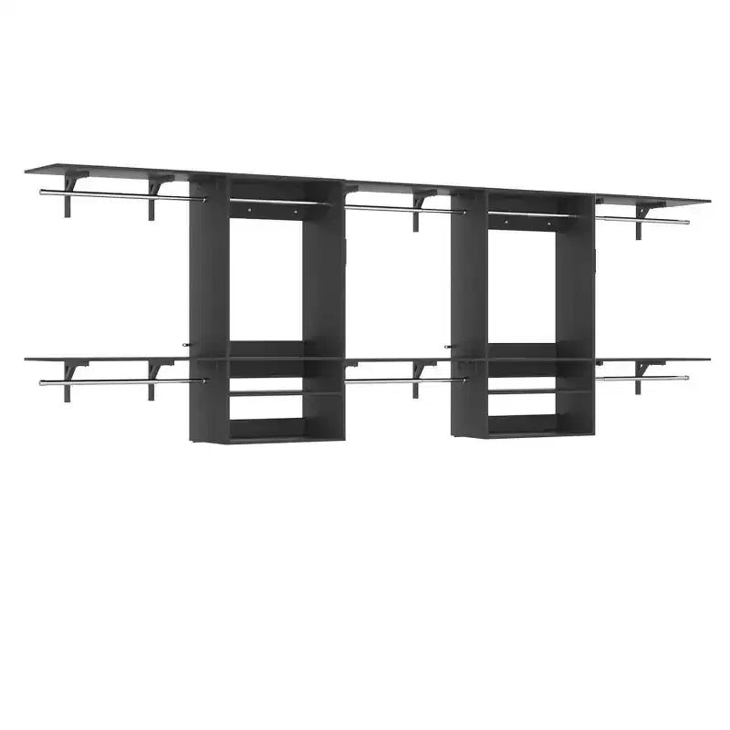 Système d'organisation de placard mural avec tringles extensibles