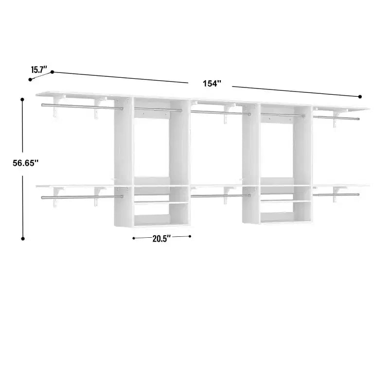 Système d'organisation de placard mural avec tringles extensibles