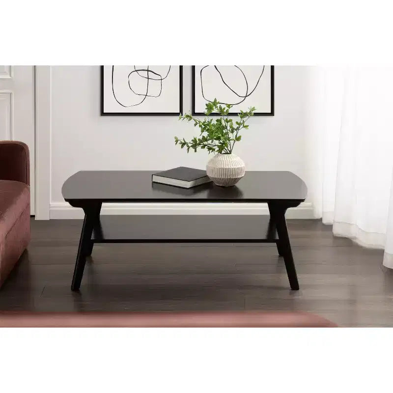 Table basse en bois, 48x24x18, Noir