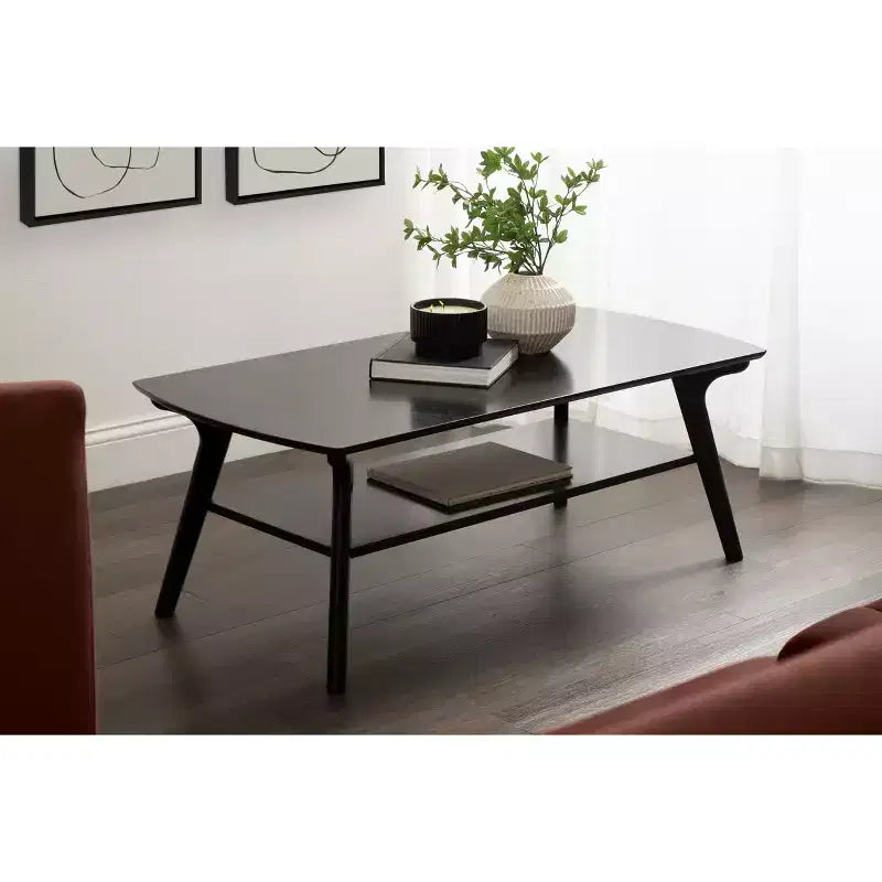 Table basse en bois, 48x24x18, Noir