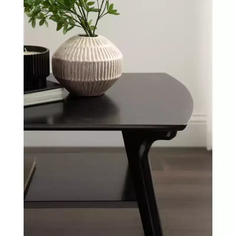 Table basse en bois, 48x24x18, Noir