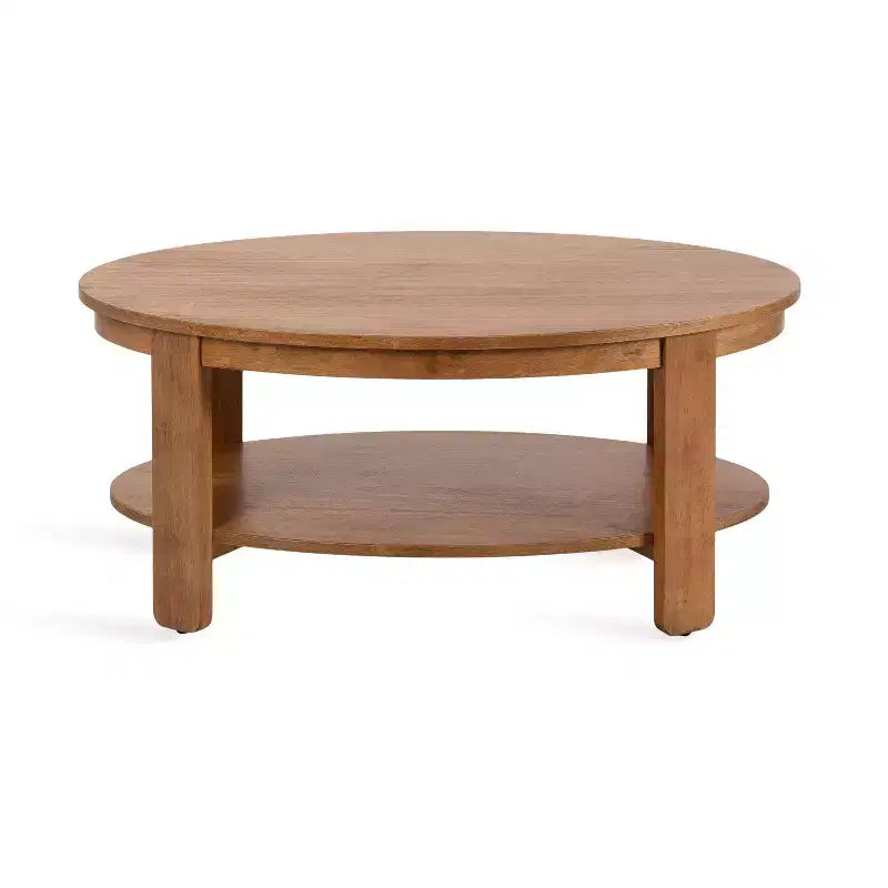 Table basse ovale en bois, 38x24x18, Naturel