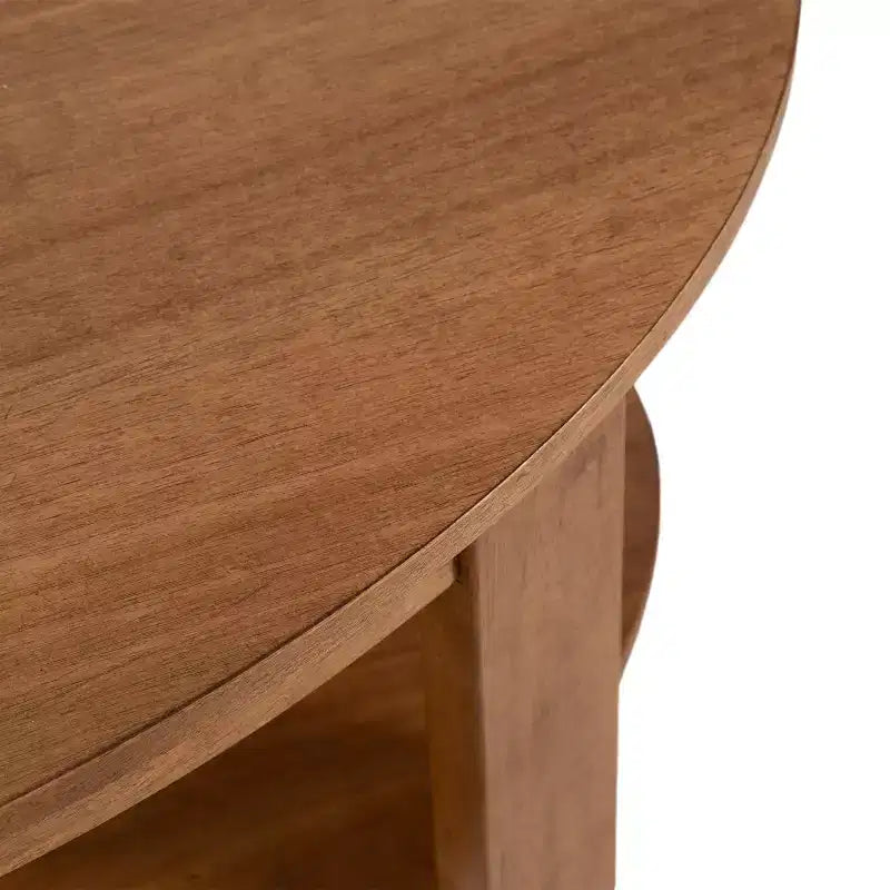 Table basse ovale en bois, 38x24x18, Naturel