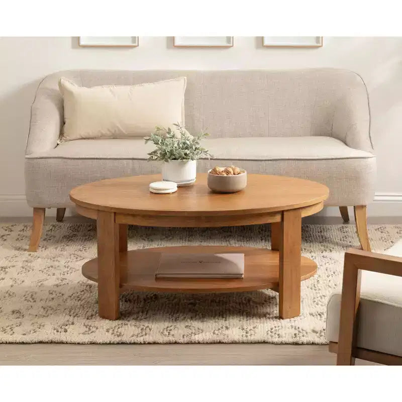 Table basse ovale en bois, 38x24x18, Naturel