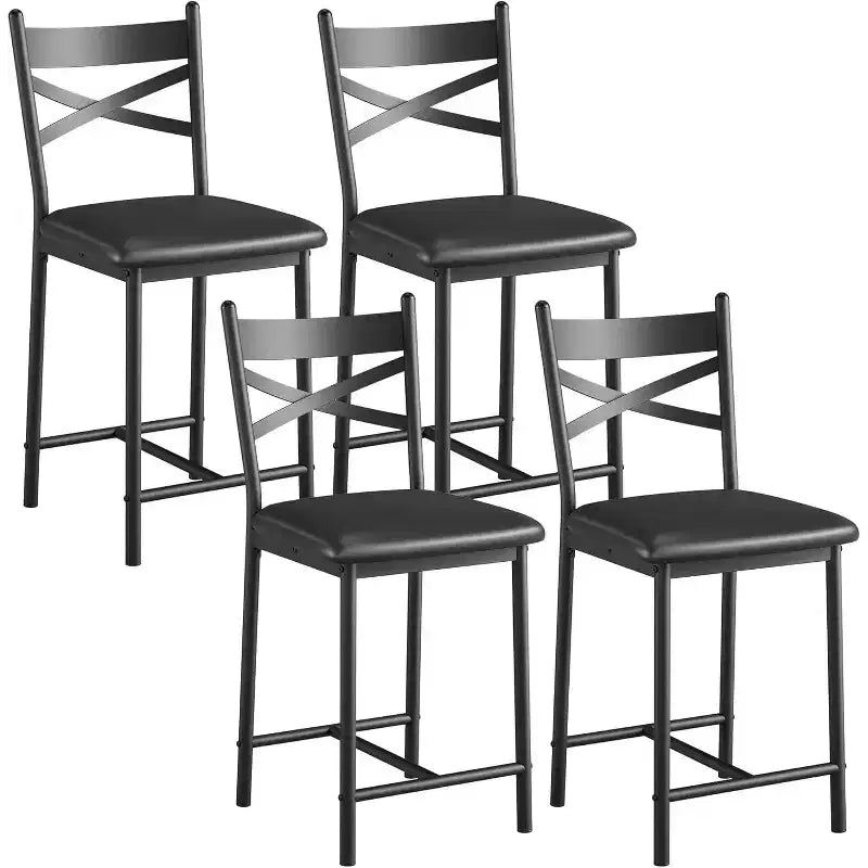 Tabourets de bar à hauteur de comptoir avec repose-pieds et dossier, chaises de bar modernes rembourrées, tabourets de bar en métal pour comptoir de cuisine, îlot, bar de comptoir