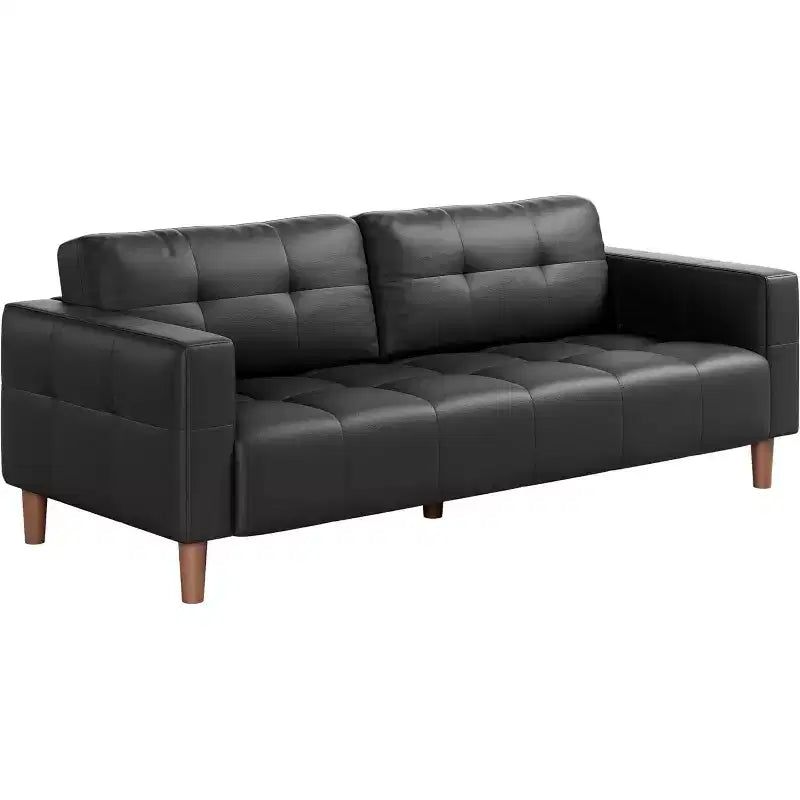 Canapé 3 places 83 en similicuir, canapé moderne à assise profonde avec coussins à ressorts pour salon ou bureau