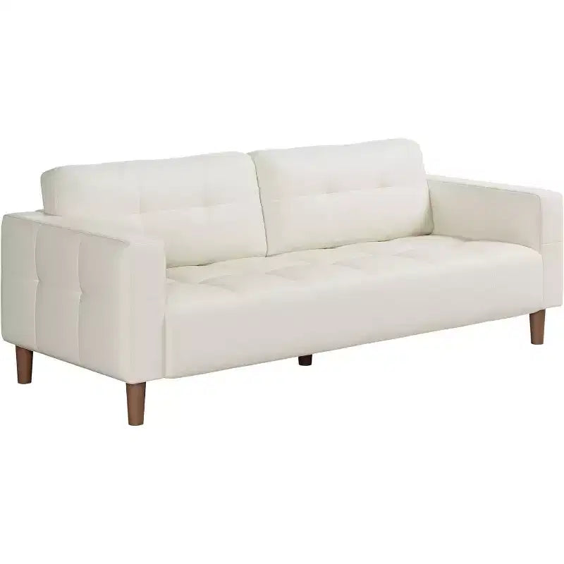 Canapé 3 places 83 en similicuir, canapé moderne à assise profonde avec coussins à ressorts pour salon ou bureau