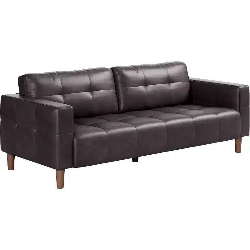 Canapé 3 places 83 en similicuir, canapé moderne à assise profonde avec coussins à ressorts pour salon ou bureau