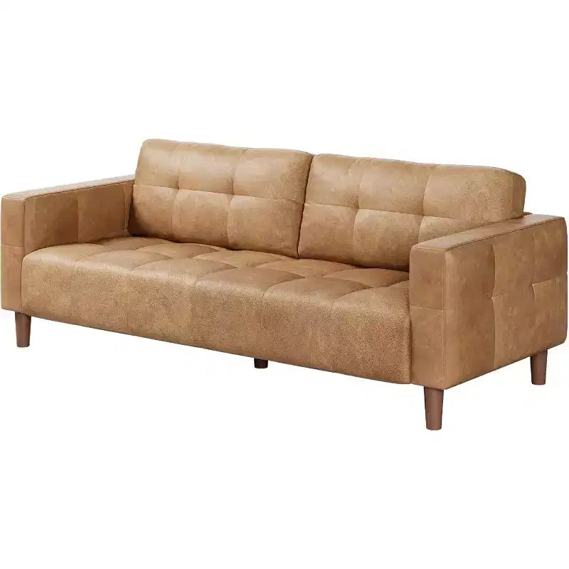 Canapé 3 places 83 en similicuir, canapé moderne à assise profonde avec coussins à ressorts pour salon ou bureau