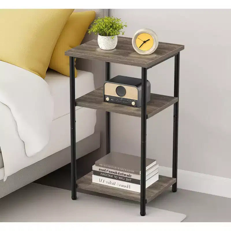 Table de chevet 3 niveaux avec pieds réglables, 1 ou 2 tables d'appoint compactes avec étagères de rangement, tables de chevet pour salon, chambre, salle de bain