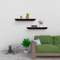 Étagère flottante noire 18.11 C avec support invisible pour montage mural en bois, parfaite pour la décoration de salle de bain/chambre/cuisine ou pour exposer des livres/plantes, facile à installer.