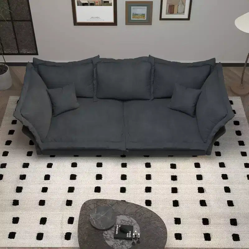 Canapé Moderne Confortable Rembourré "Cloud Couch", Canapé Profond avec Plusieurs Grands Coussins Gris