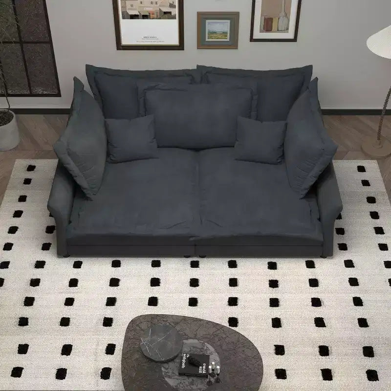 Canapé Moderne Confortable Rembourré "Cloud Couch", Canapé Profond avec Plusieurs Grands Coussins Gris