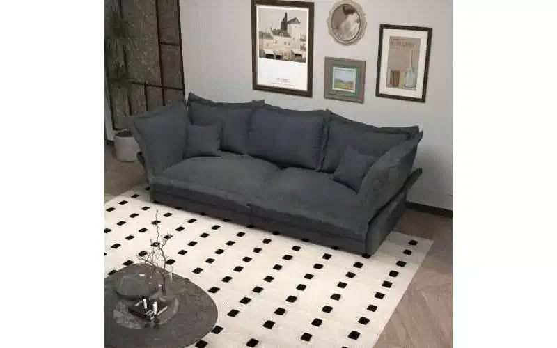 Canapé Moderne Confortable Rembourré "Cloud Couch", Canapé Profond avec Plusieurs Grands Coussins Gris